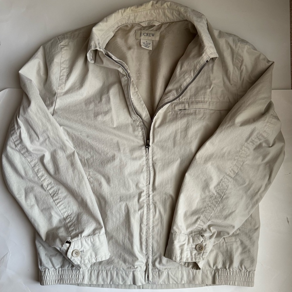 J. Crew Men’s Tan Harrington Bomber Jacket - Size Small (Used)